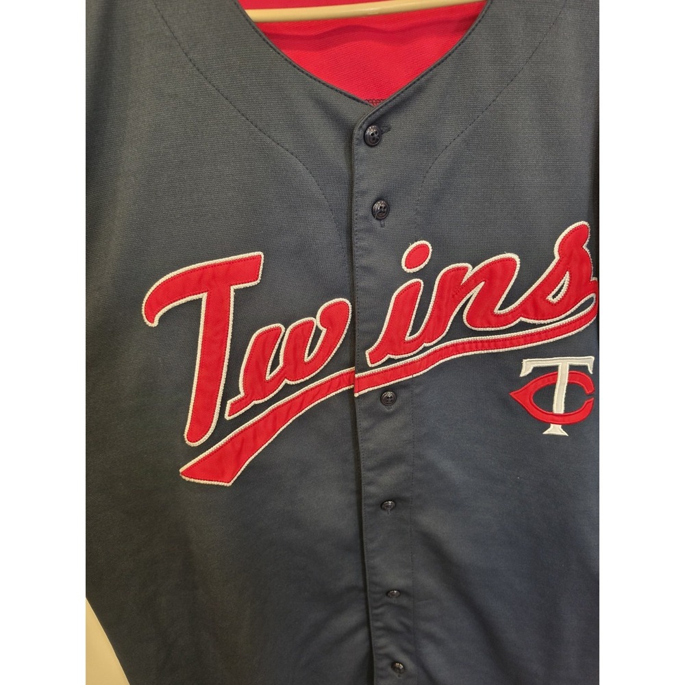 Minnesota Twins MLB Genuine Merchandise Baseball Jersey XL Navy Red Button Front - Picture 3 of 4